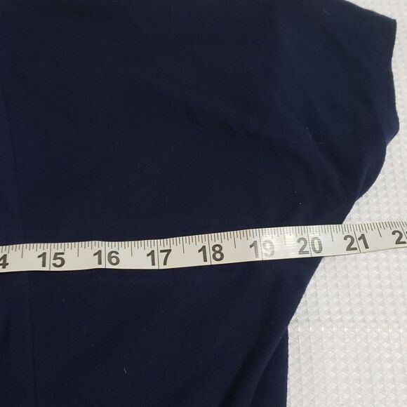 Vanity. Adorable Blue Jersey & Cream Lace Back Inset Cardigan. Size L. - Picture 3 of 9